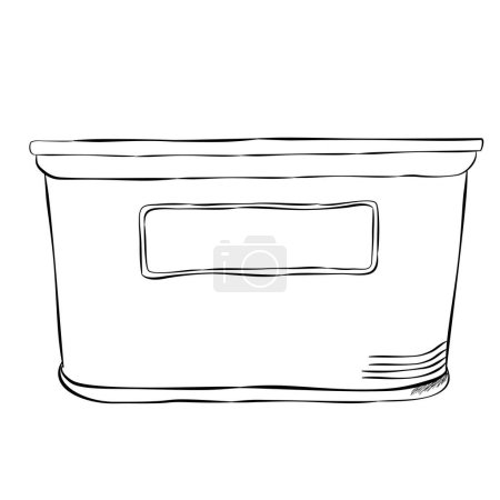 Illustration for Corned beef can, simple vector hand draw doodle sketch at white - Royalty Free Image