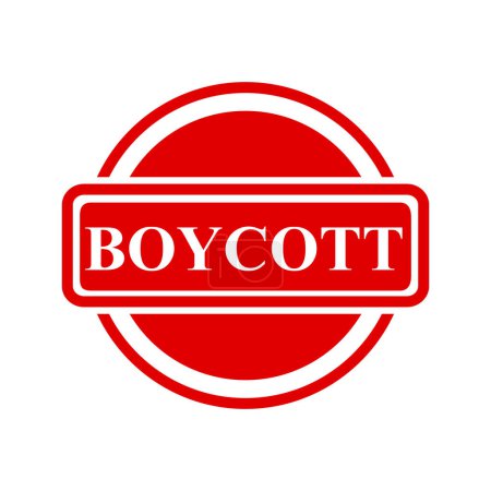 Illustration for Boycott, simple vector red simple circle vector rubber stamp effect - Royalty Free Image