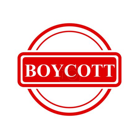 Illustration for Boycott, simple vector red simple circle vector rubber stamp effect - Royalty Free Image