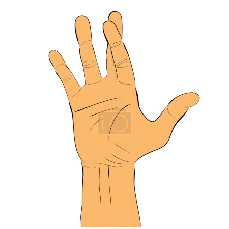 Illustration for Lie hand gesture, simple vector hand draw sketch doodle - Royalty Free Image