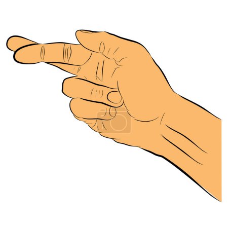 Illustration for Hand - Gesture - Lie - Sketch 01B - Royalty Free Image