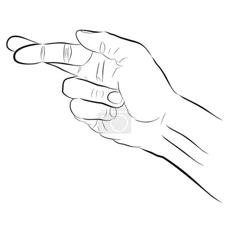 Illustration for Hand - Gesture - Lie - Sketch 01A - Royalty Free Image