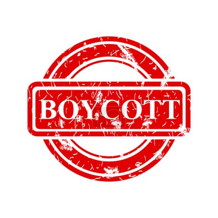 Illustration for Boycott, simple rust vector red circle vector rubber stamp effect - Royalty Free Image