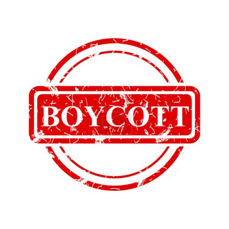 Illustration for Boycott, simple rust vector red circle vector rubber stamp effect - Royalty Free Image