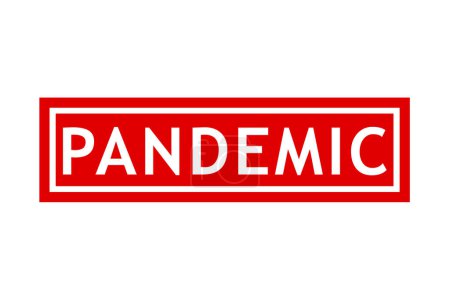 Illustration for Pandemic, simple vector red simple rectangle vector rubber stamp effect - Royalty Free Image