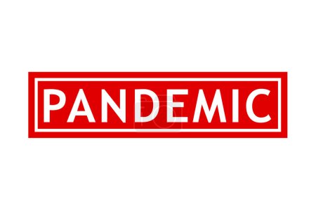 Illustration for Pandemic, simple vector red simple rectangle vector rubber stamp effect - Royalty Free Image