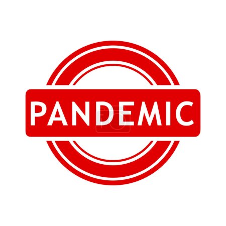 Illustration for Pandemic, simple vector red simple circle vector rubber stamp effect - Royalty Free Image