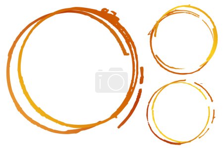 Set von Skizze Vector Golden line Circle Frame für Zertifikat, Plakat Go Xi Fat Cai, Imlek Moment oder andere China Verwandte, isoliert auf Weiß