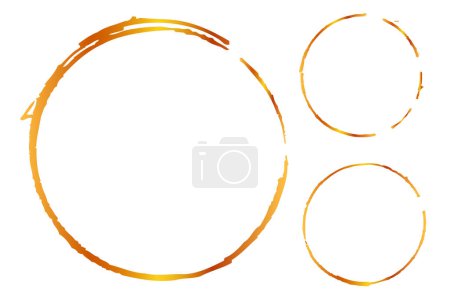 Set Sketch Vector Golden line Circle Frame für Zertifikat, Plakat Go Xi Fat Cai, Imlek Moment oder andere China Verwandte, isoliert auf Weiß