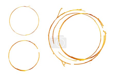 Set of Sketch Vector Golden line Circle Frame for Certificate, Placard Go Xi Fat Cai, Imlek Moment or other China Related, isolated on White