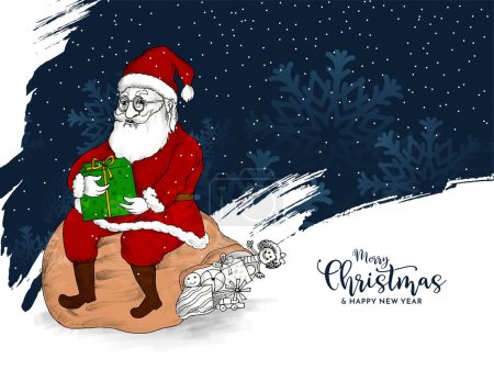 Modern Merry Christmas festival cultural background with santa claus vector