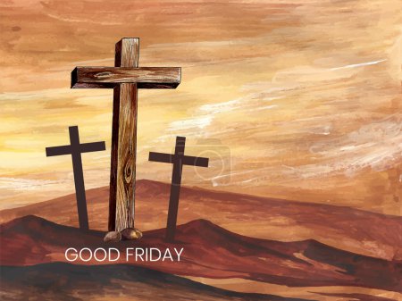 Illustration for Good Friday religious spiritual greeting background design vector - Royalty Free Image
