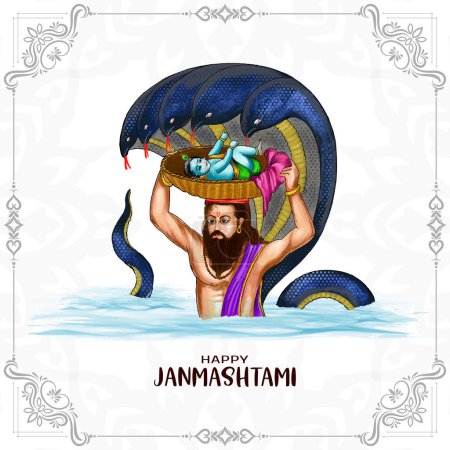 Happy janmashtami festival celebration background design vector