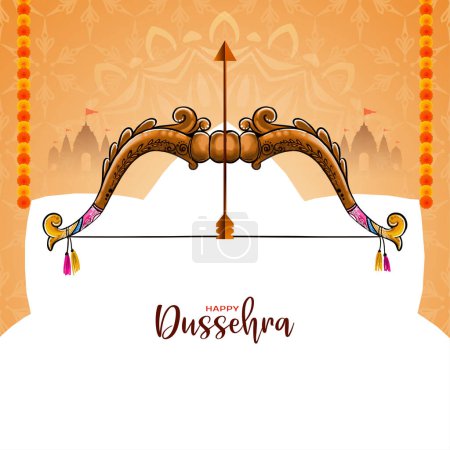 Illustration for Happy Dussehra religious festival indian background design vector - Royalty Free Image