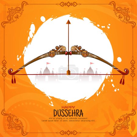 Illustration for Indian cultural Happy Dussehra festival background design vector - Royalty Free Image