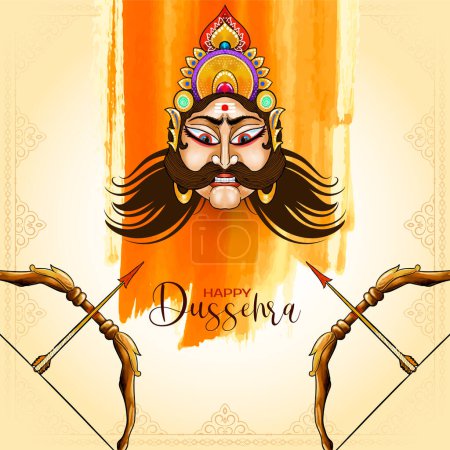 Illustration for Happy Dussehra Indian festival cultural mythological background vector - Royalty Free Image