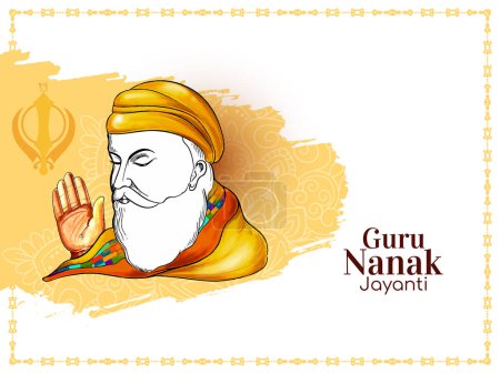 Illustration for Happy Guru Nanak jayanti religious festival background vector - Royalty Free Image