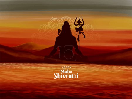 Beautiful Happy Maha Shivratri lord shiva hindu festival background vector