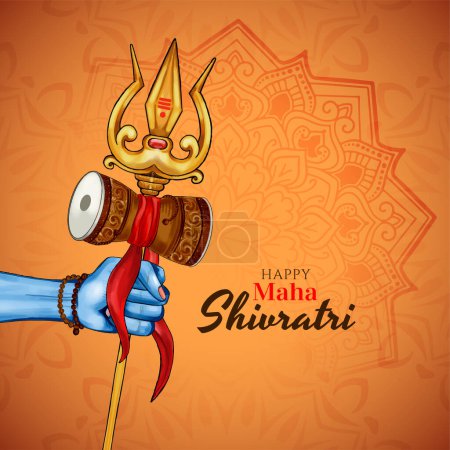 Happy Maha Shivratri Indian festival elegant greeting card background vector