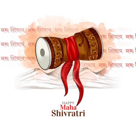 Ilustración de Feliz Maha Shivratri indio festival tradicional hindú vector de fondo - Imagen libre de derechos