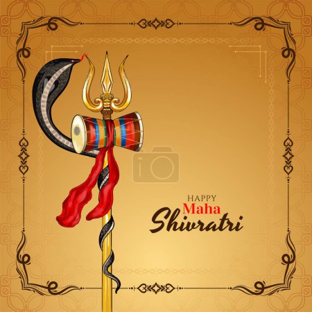 Beautiful Happy Maha Shivratri lord shiva hindu festival background vector