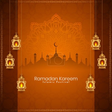 Ramadan Kareem beautiful Islamic festival cultural background design vector