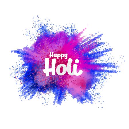 Feliz Holi festival colorido color salpicadura diseño vector