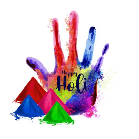 Illustration for Happy Holi festival colorful celebration background design vector - Royalty Free Image