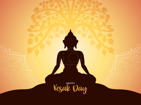 Happy Vesak day or mahavir jayanti background with lord buddha vector