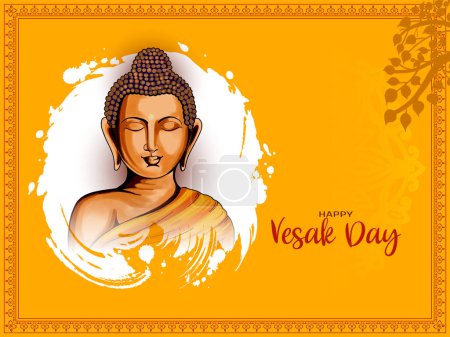 Happy Buddha purnima or Vesak day festival greeting card vector