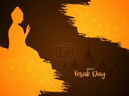 Joyeux Bouddha purnima et Vesak jour fête religieuse carte vecteur de célébration