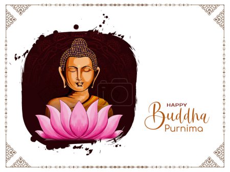 Feliz Buddha Purnima festival indio vector de fondo religioso