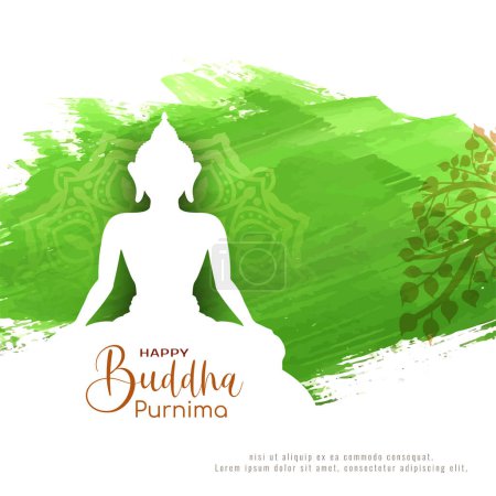 Happy Buddha Purnima traditional Indian festival card vector