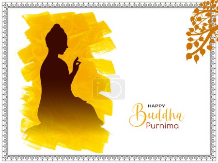 Happy Buddha Purnima Indian festival cultural background illustration vector