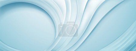 Ilustración de Fondo abstracto con líneas curvas onduladas en colores azul claro - Imagen libre de derechos