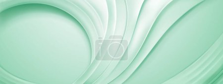 Ilustración de Fondo abstracto con líneas curvas onduladas en colores verde claro - Imagen libre de derechos
