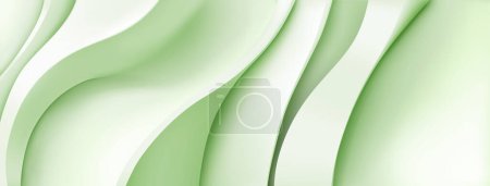 Ilustración de Fondo abstracto con pliegues ondulados en colores verde claro - Imagen libre de derechos