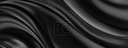 Ilustración de Fondo abstracto con superficie ondulada plegada en colores negros - Imagen libre de derechos