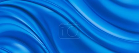 Ilustración de Fondo abstracto con superficie ondulada plegada en colores azules - Imagen libre de derechos