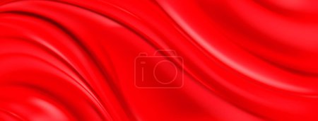 Ilustración de Fondo abstracto con superficie ondulada plegada en colores rojos - Imagen libre de derechos