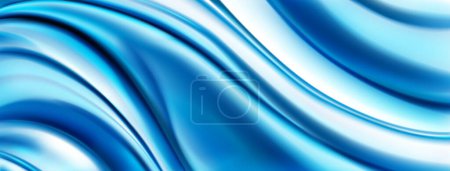 Ilustración de Fondo abstracto con superficie ondulada plegada en colores azul claro - Imagen libre de derechos