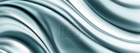 Ilustración de Fondo abstracto con superficie ondulada plegada en colores azul claro - Imagen libre de derechos