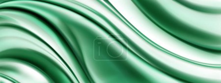 Ilustración de Fondo abstracto con superficie ondulada plegada en colores verde claro - Imagen libre de derechos