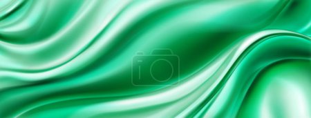 Ilustración de Fondo abstracto con superficie ondulada en colores verdes - Imagen libre de derechos