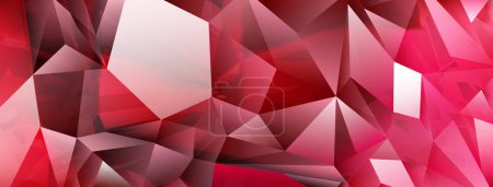 Ilustración de Fondo abstracto de cristales en colores rojos con reflejos en las facetas y refracción de la luz - Imagen libre de derechos