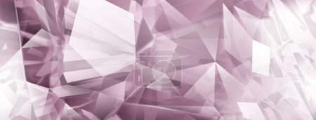 Ilustración de Fondo abstracto de cristales en color rosa con reflejos en las facetas y refracción de la luz - Imagen libre de derechos