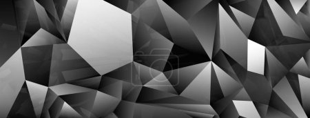 Ilustración de Fondo abstracto de cristales en colores negros con reflejos en las facetas y refracción de la luz - Imagen libre de derechos
