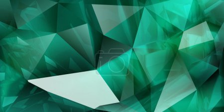 Ilustración de Fondo abstracto de cristales en color turquesa con reflejos en las facetas y refracción de la luz - Imagen libre de derechos