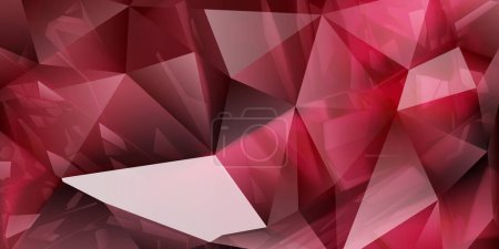 Ilustración de Fondo abstracto de cristales en colores rojos con reflejos en las facetas y refracción de la luz - Imagen libre de derechos