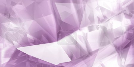 Ilustración de Fondo abstracto de cristales en colores púrpura claro con reflejos en las facetas y refracción de la luz - Imagen libre de derechos